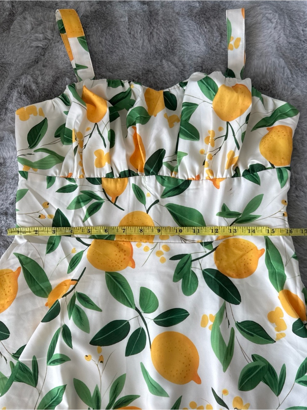 Belle Poque Vintage A-line Sleeveless Flowy Midi Dress Lemon SIze Large-0575 - Picture 3 of 9